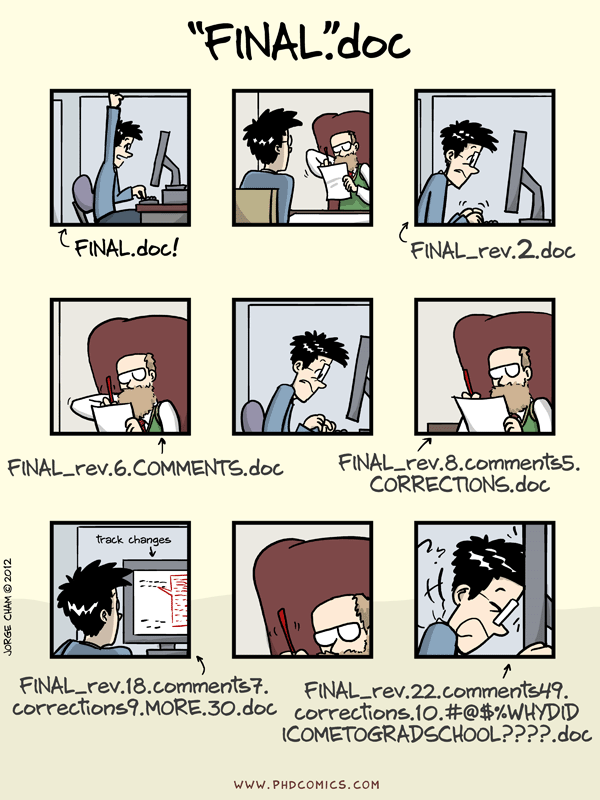 How not to use GitHub [image from PhD Comics]