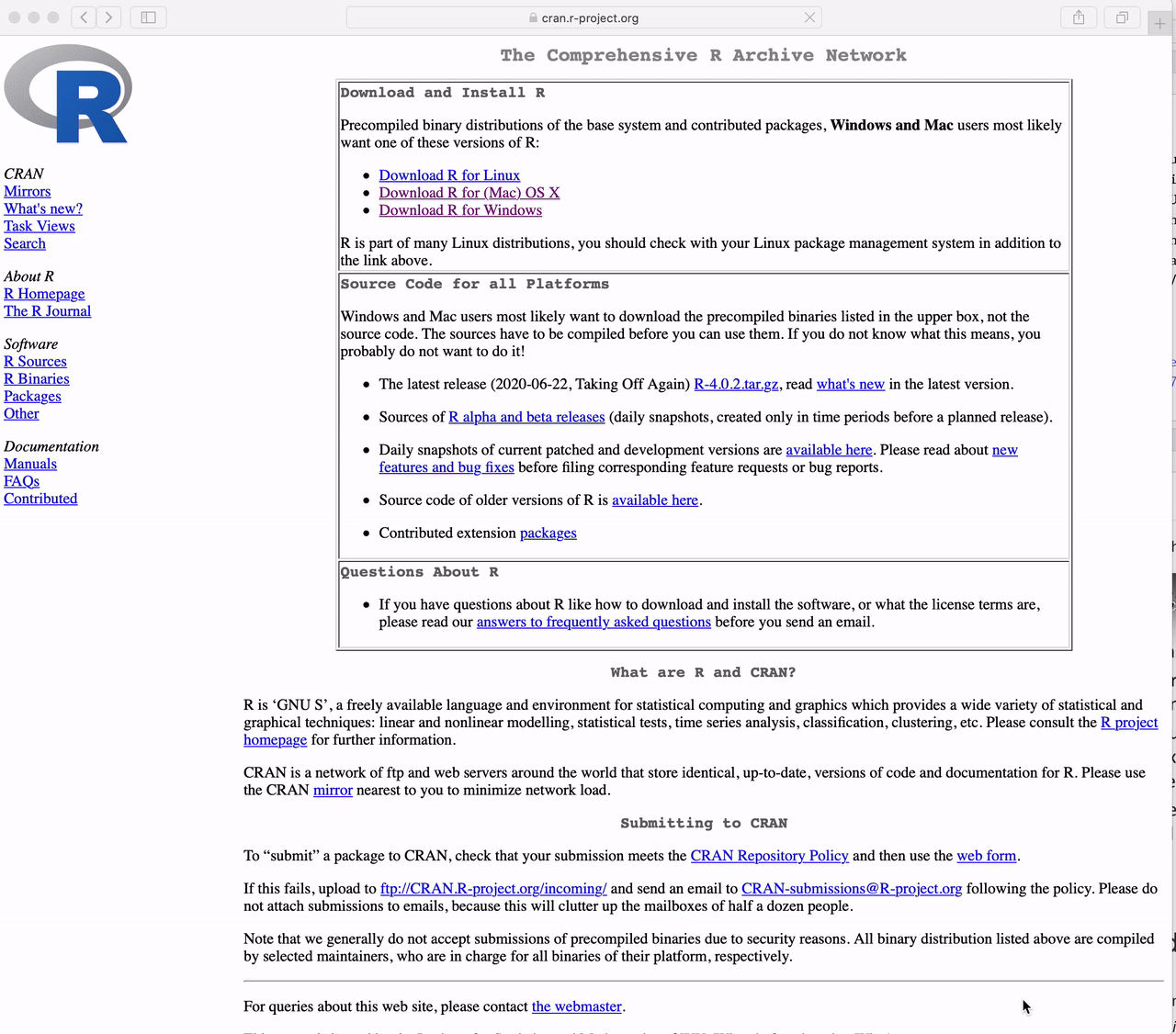 Video Demo for Downloading R for the Mac